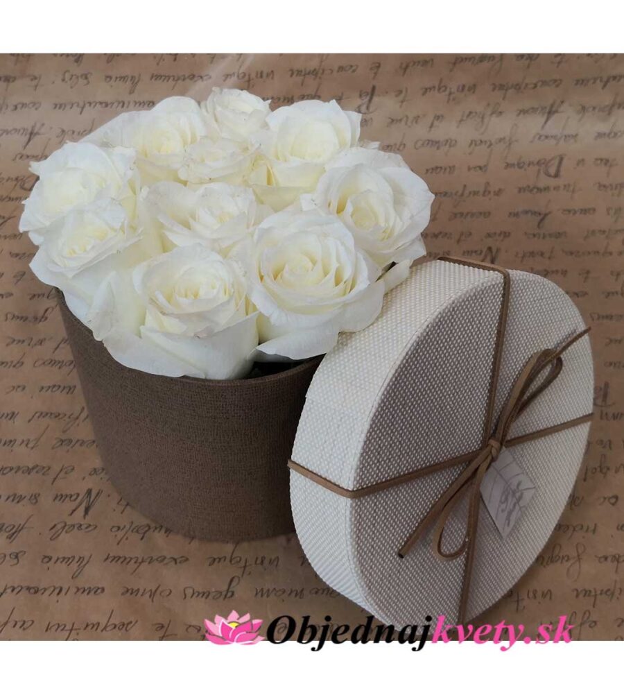 Flower box biele ruže Vil