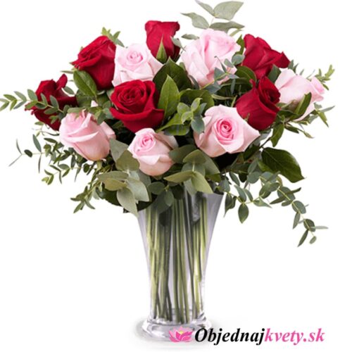 Kytica z červených a ružových ruží Ruženka