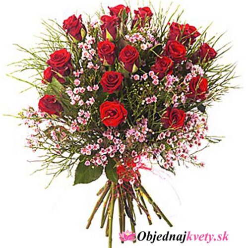 Kytica červených ruží a lúčnych kvetov Amarion