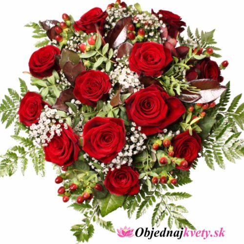 Miešaná Kytica červených ruží Roselyn