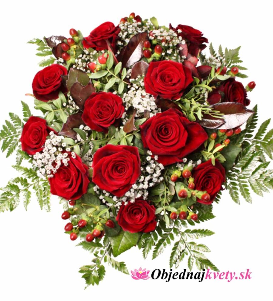 Miešaná Kytica červených ruží Roselyn
