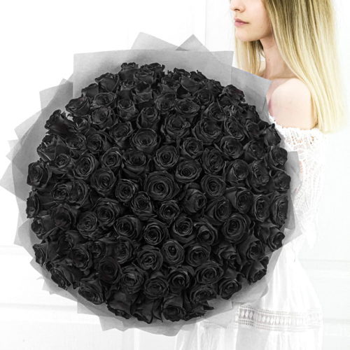 Kytica 100 čiernych ruží