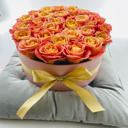 Flower box ružovo žlté ruže Lot – Obrázok 2