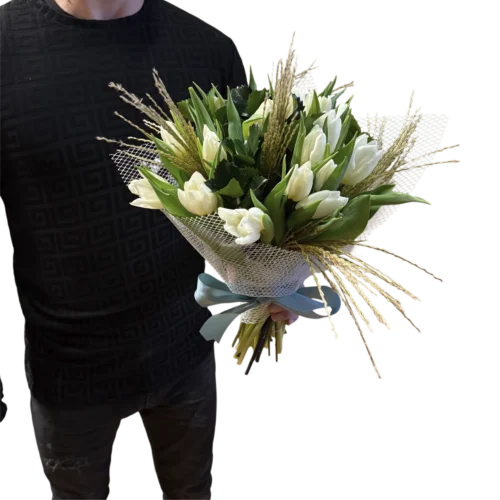 kytica bielych tulipánov Volt