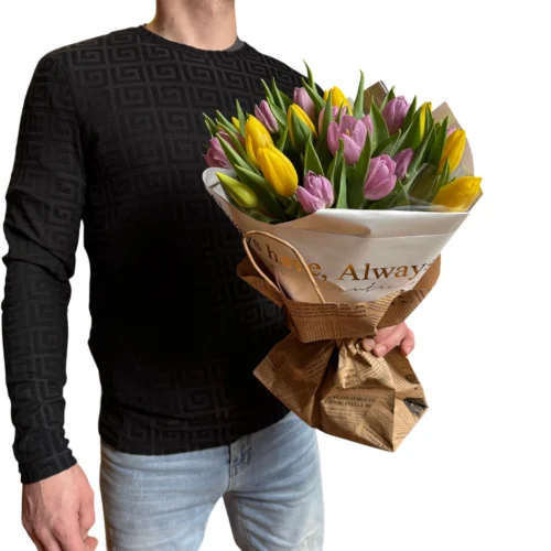 Kytica žlto-ružových tulipánov Tall – Obrázok 3