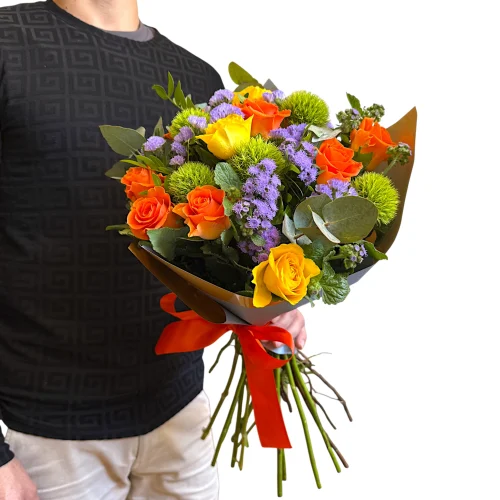 Letná pestrofarebná kytica Renata – balenie