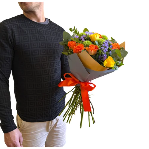 Letná pestrofarebná kytica Renata – zblizka